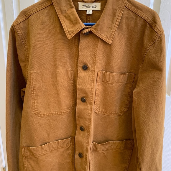 Madewell Men's Garment Dyed Canvas Chore Coat Amber Color Size Medium - Picture 3 of 10